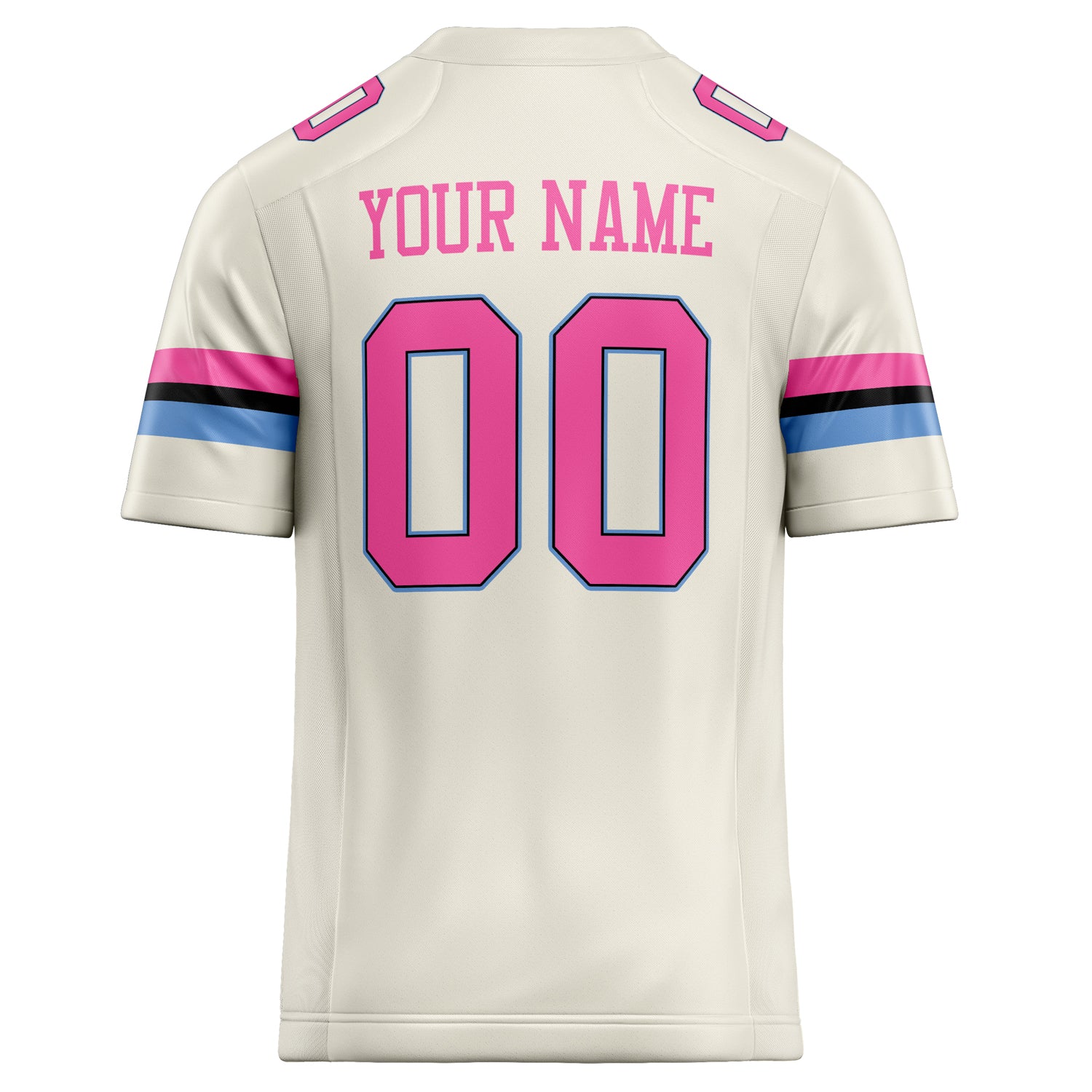 Personalized Cream & pink Solid Colour Football Jersey