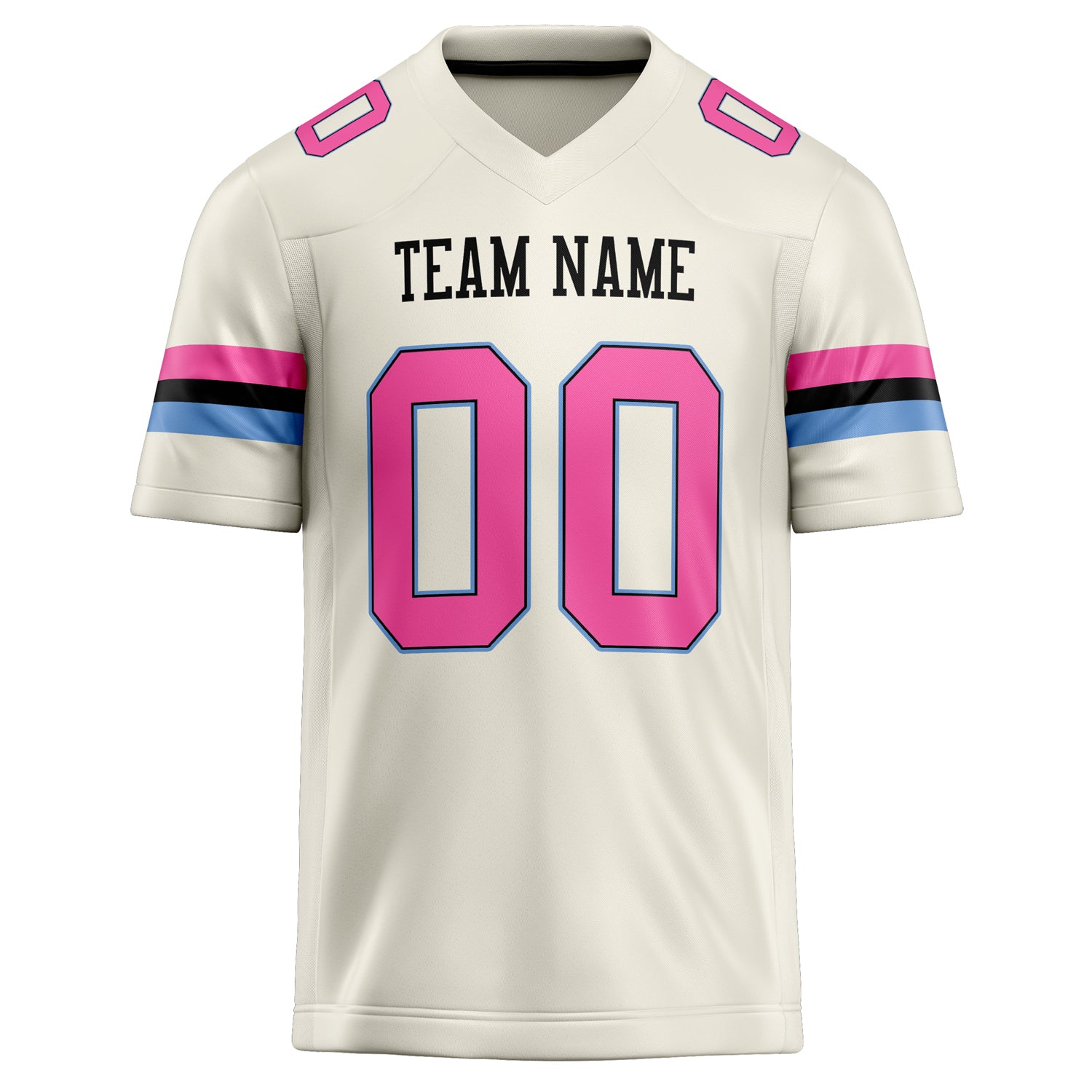 Personalized Cream & pink Solid Colour Football Jersey