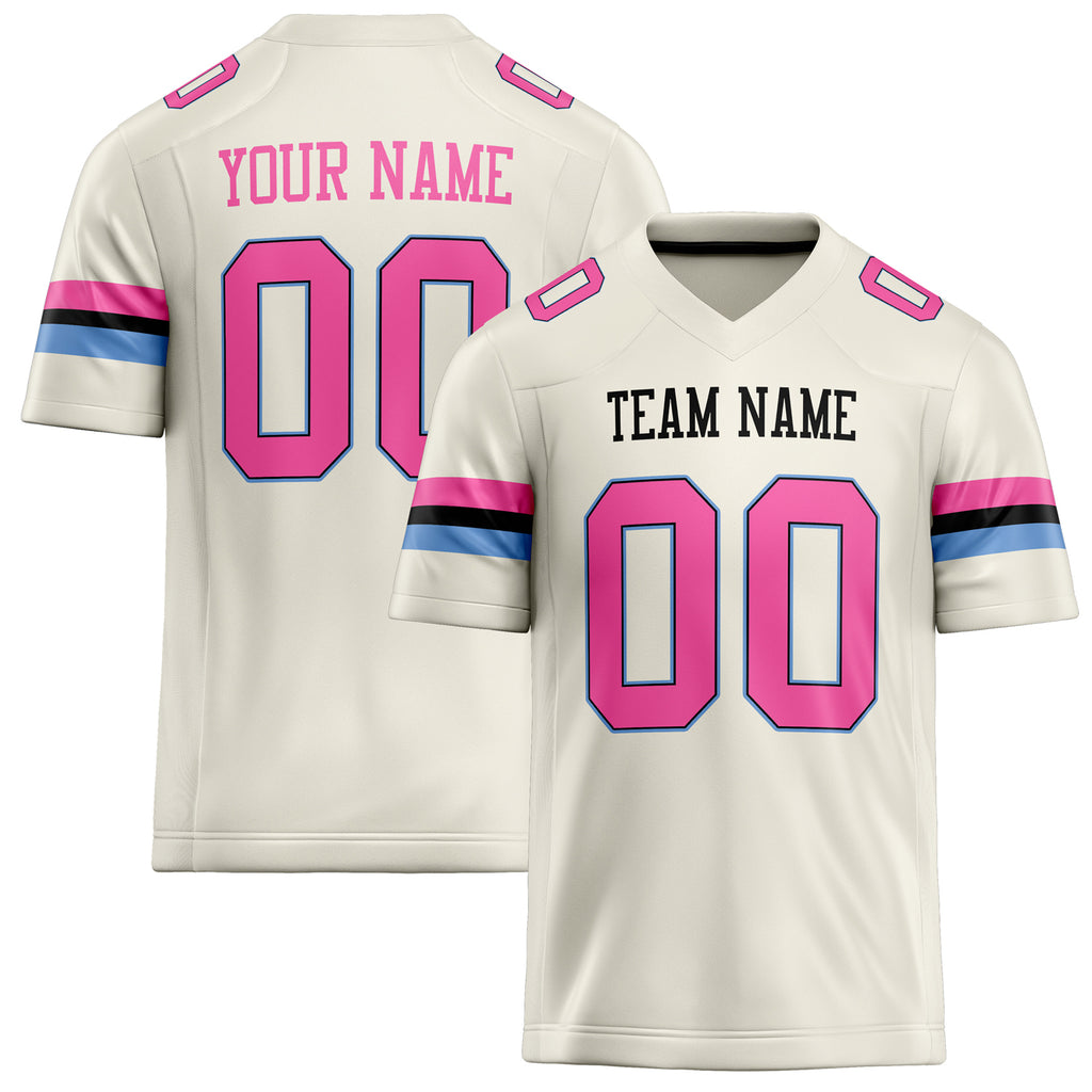 Personalized Cream pink Solid Colour Football Jersey FT02240730CR097