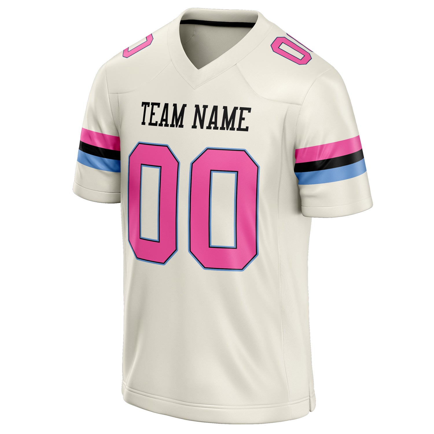 Personalized Cream & pink Solid Colour Football Jersey