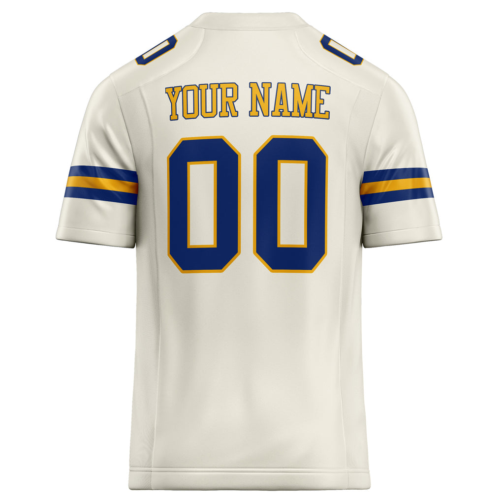 Personalized Cream & royal Solid Colour Football Jersey