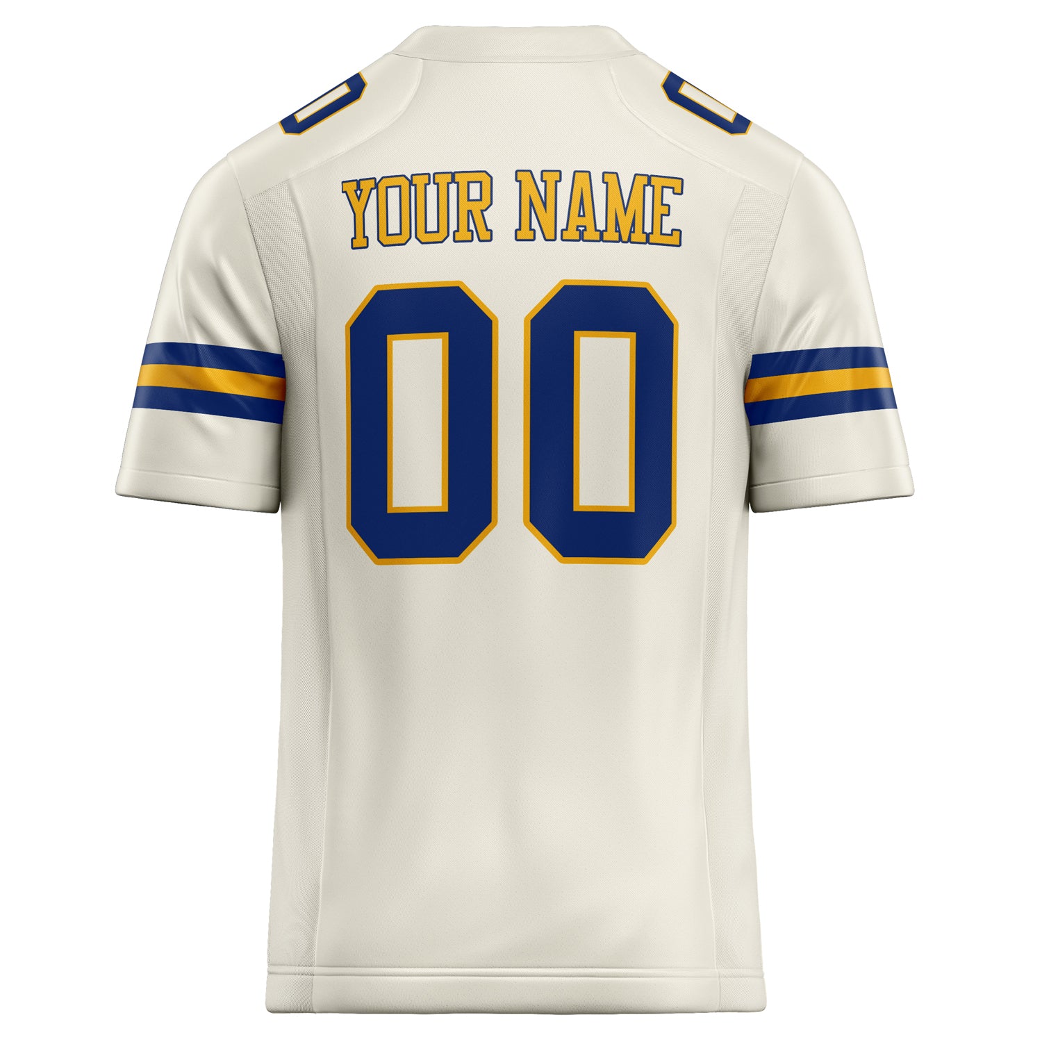 Personalized Cream & royal Solid Colour Football Jersey