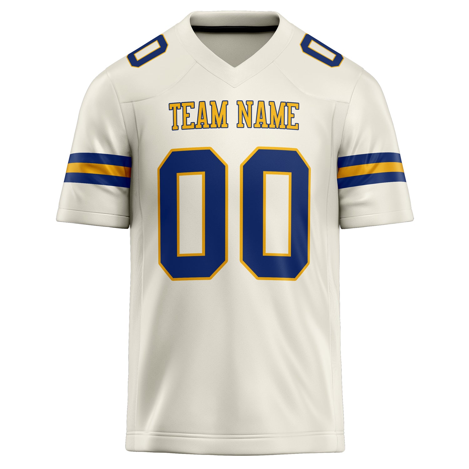 Personalized Cream & royal Solid Colour Football Jersey