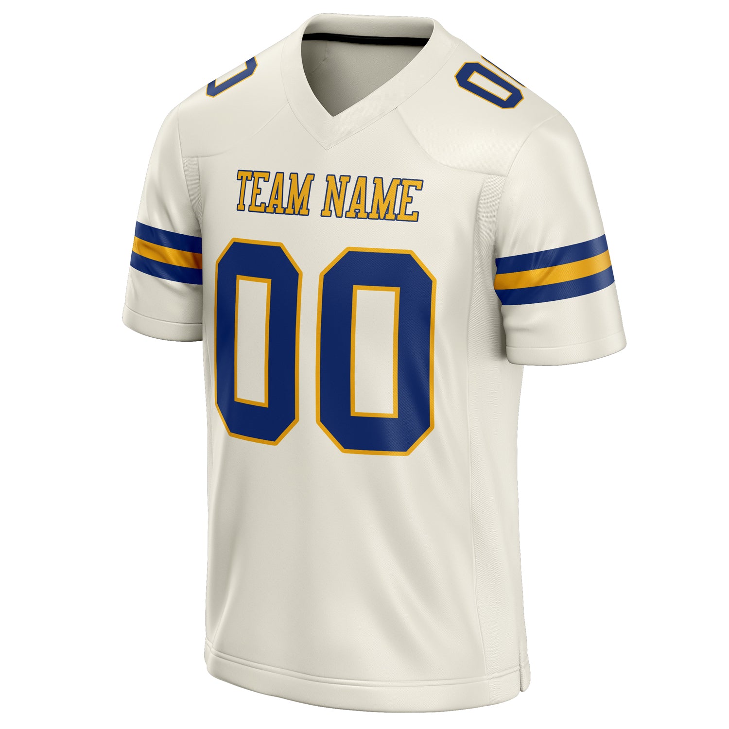 Personalized Cream & royal Solid Colour Football Jersey