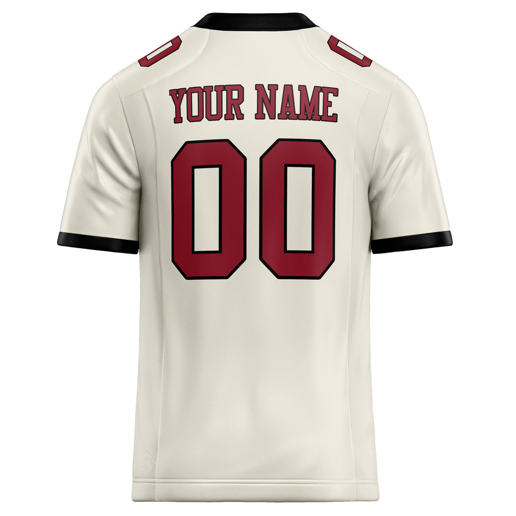 Personalized Cream & maroon Solid Colour Football Jersey