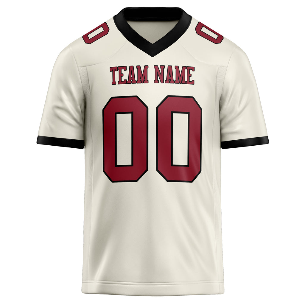 Personalized Cream & maroon Solid Colour Football Jersey