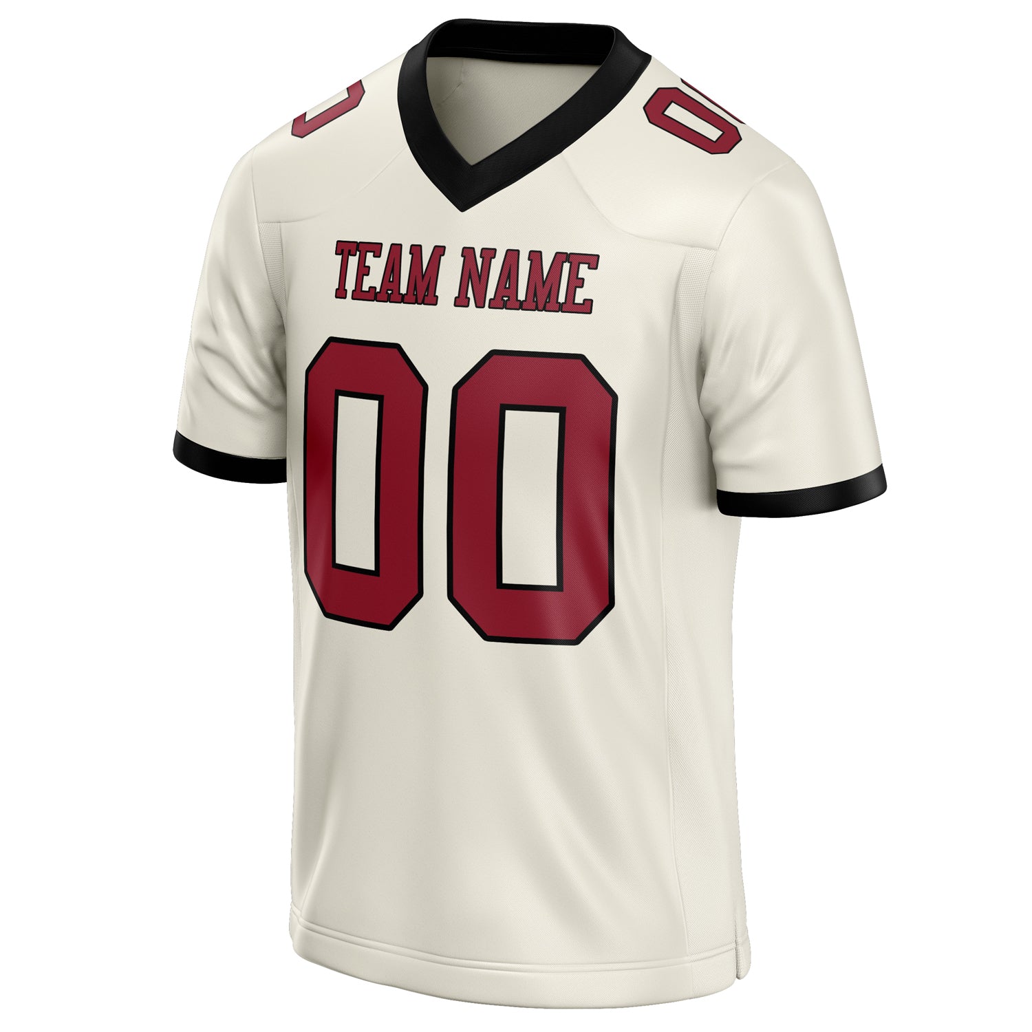 Personalized Cream & maroon Solid Colour Football Jersey