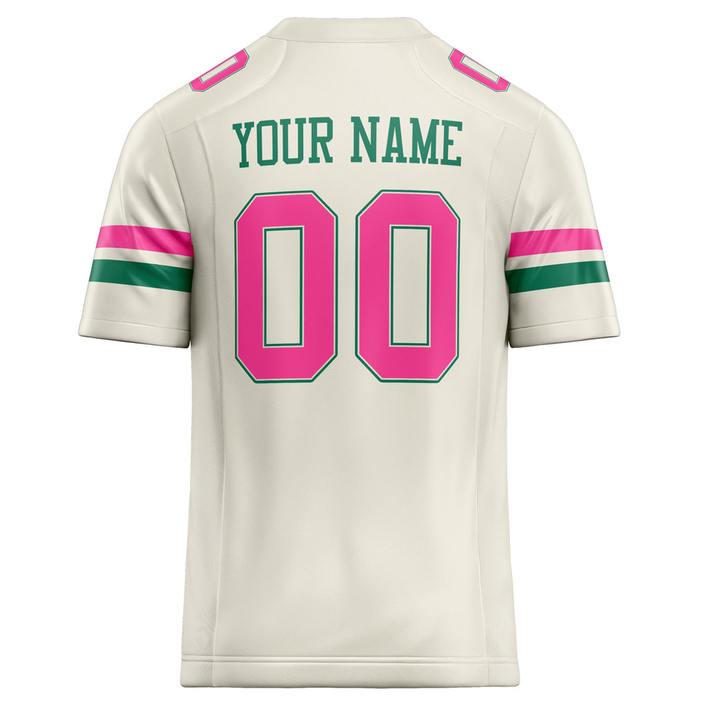 Personalized Cream & pink Solid Colour Football Jersey