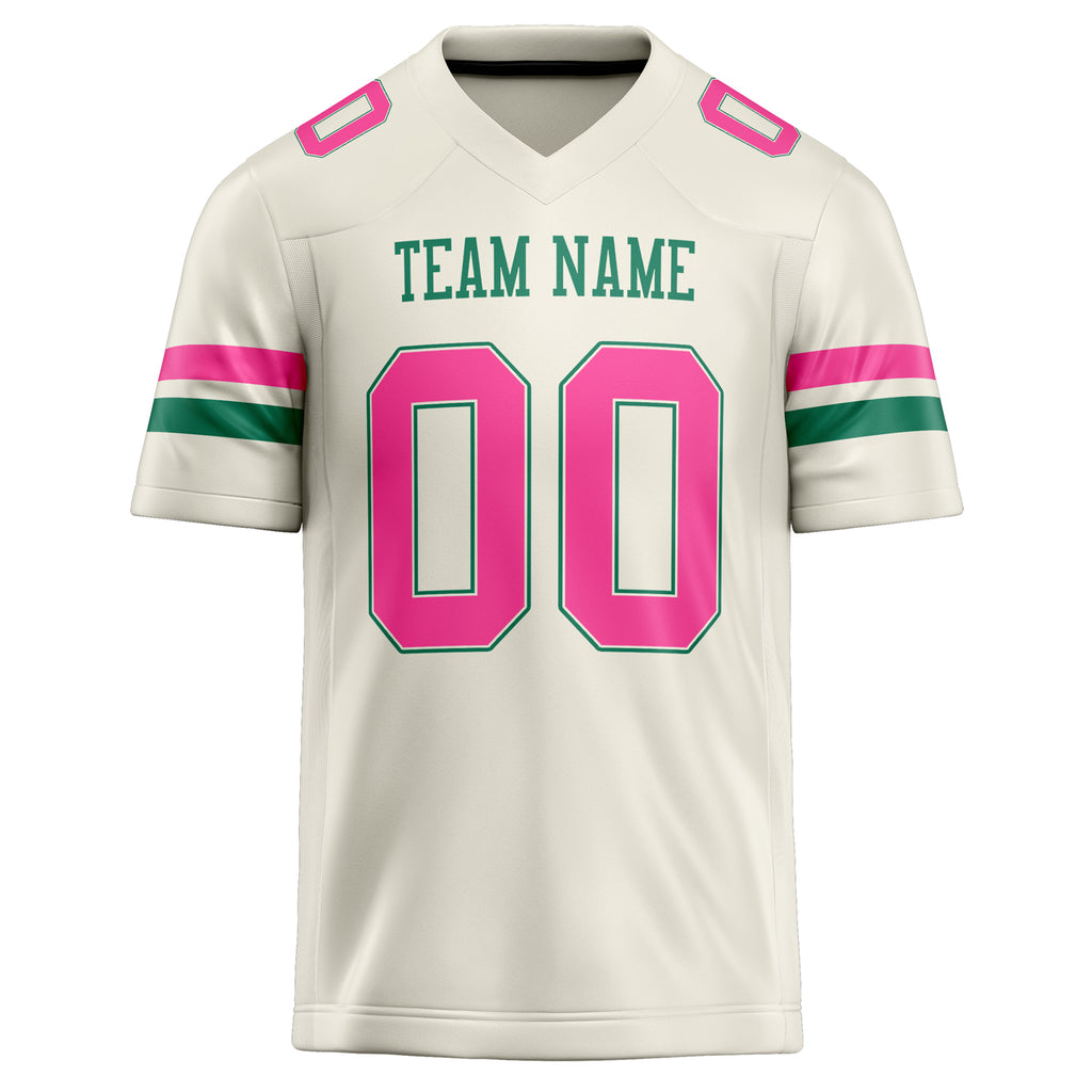 Personalized Cream & pink Solid Colour Football Jersey