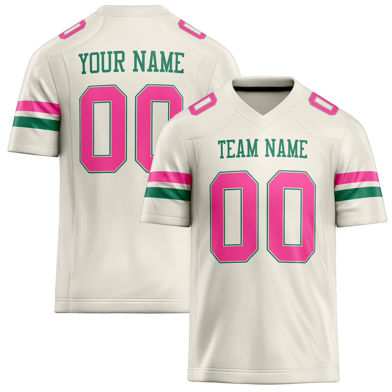 Personalized Cream pink Solid Colour Football Jersey FT02240730CR100