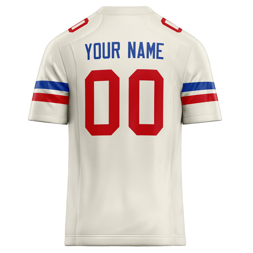 Personalized Cream & red Solid Colour Football Jersey