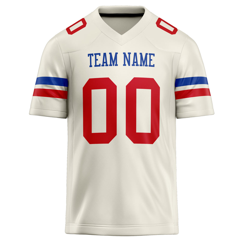 Personalized Cream & red Solid Colour Football Jersey