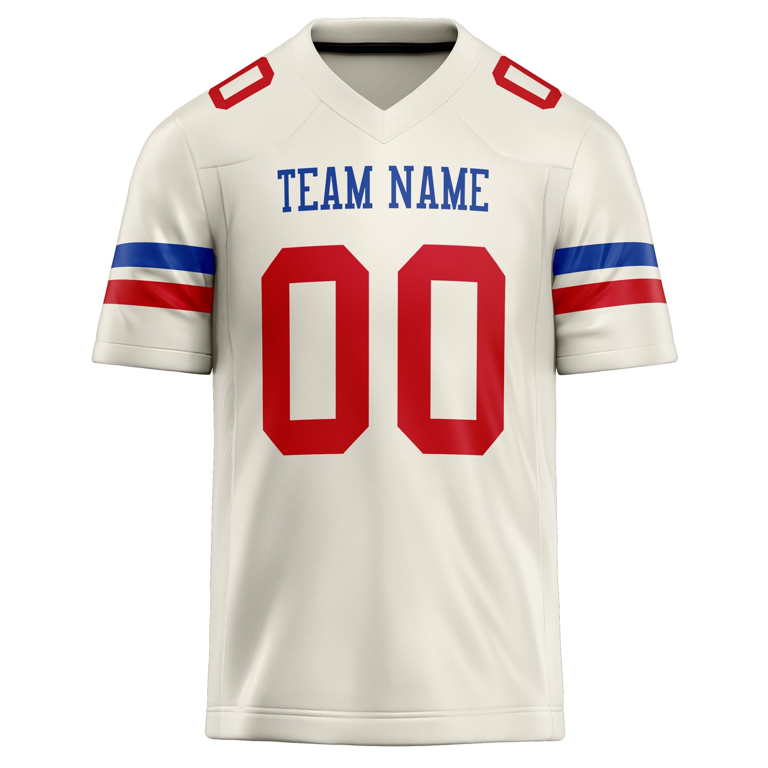 Personalized Cream & red Solid Colour Football Jersey