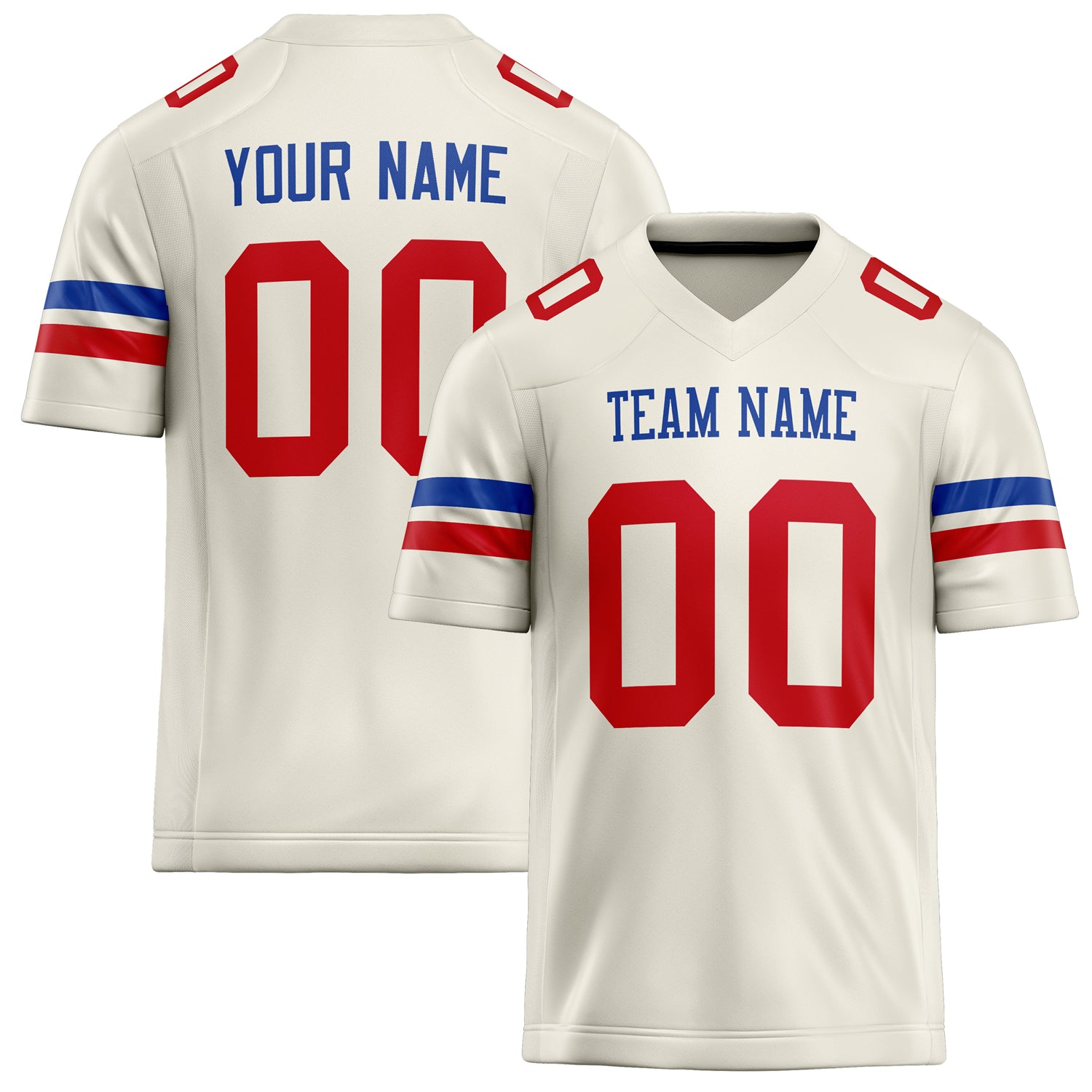 Personalized Cream red Solid Colour Football Jersey FT02240730CR101