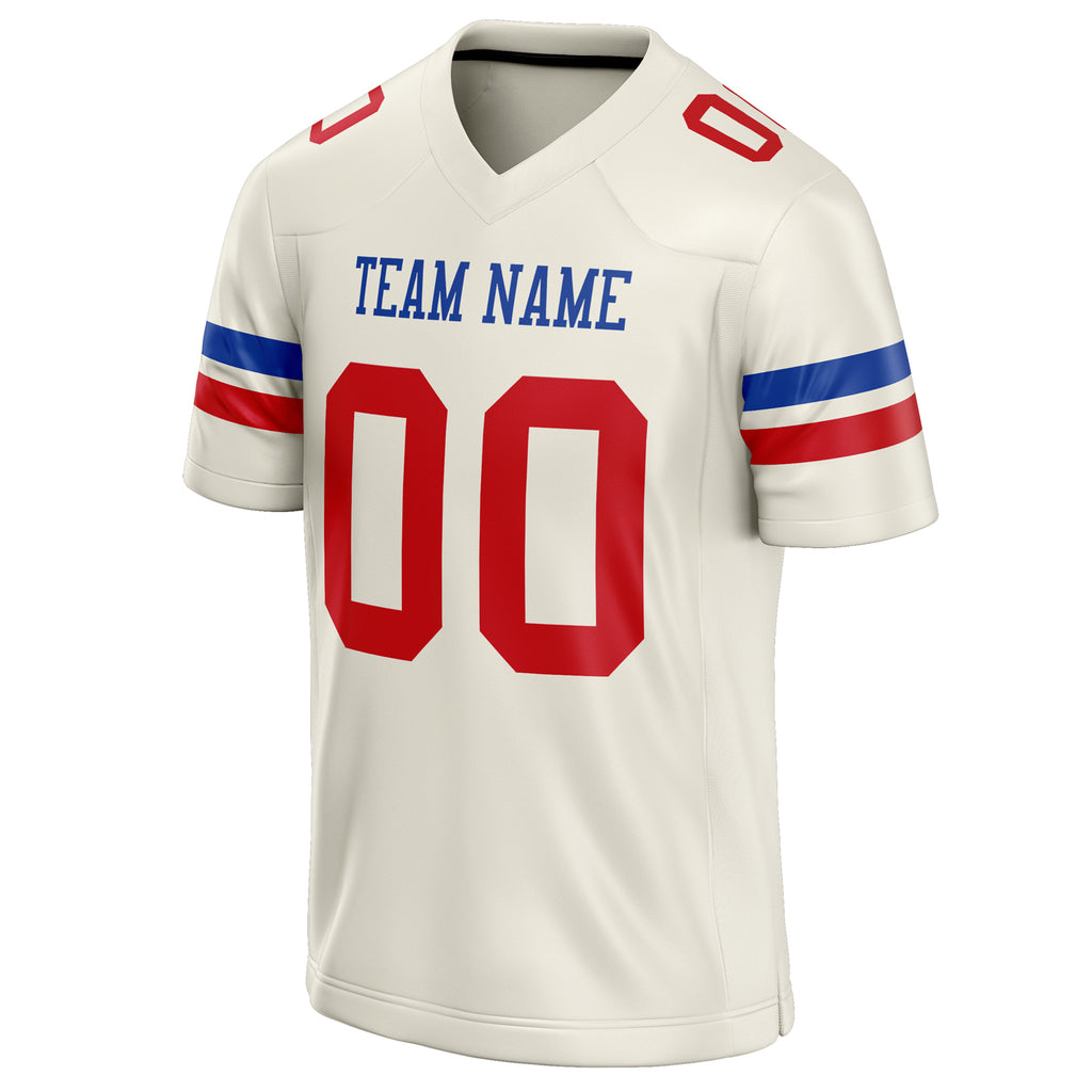 Personalized Cream & red Solid Colour Football Jersey