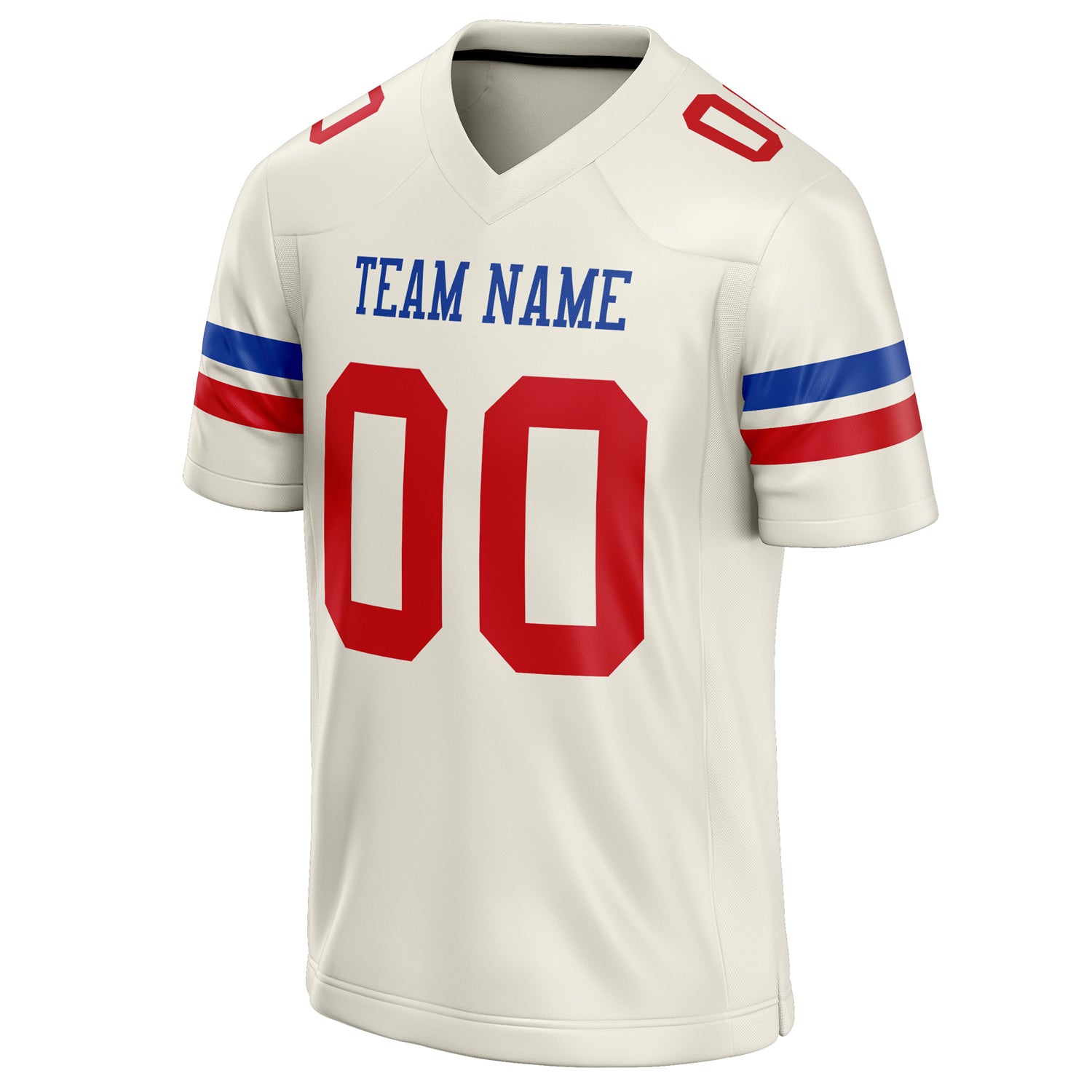 Personalized Cream & red Solid Colour Football Jersey