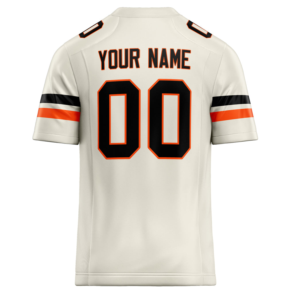Personalized Cream & Black Solid Colour Football Jersey