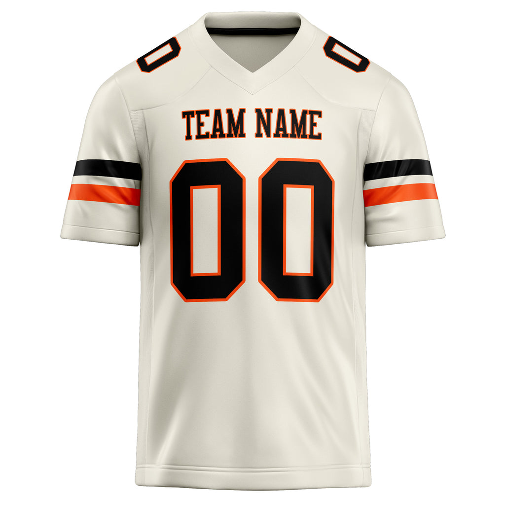 Personalized Cream & Black Solid Colour Football Jersey