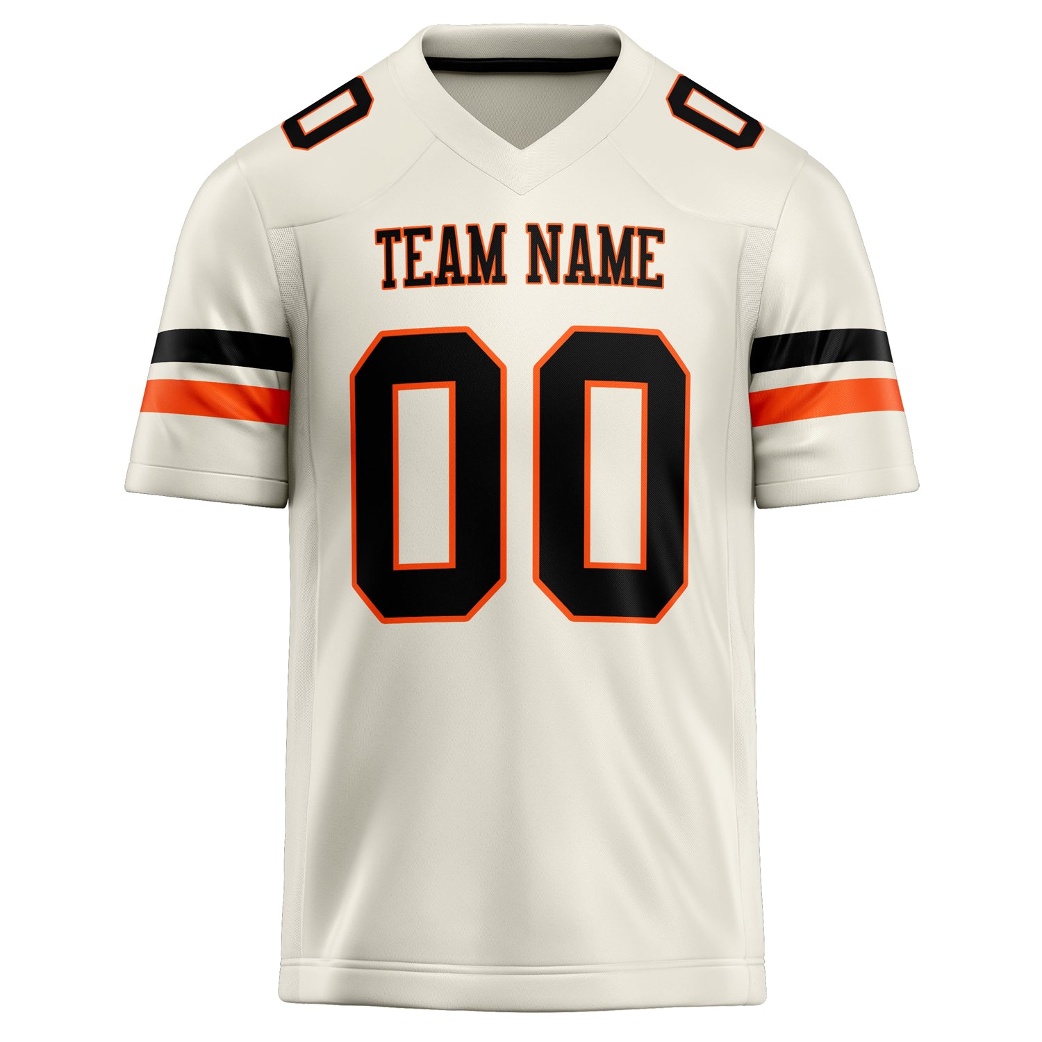 Personalized Cream & Black Solid Colour Football Jersey