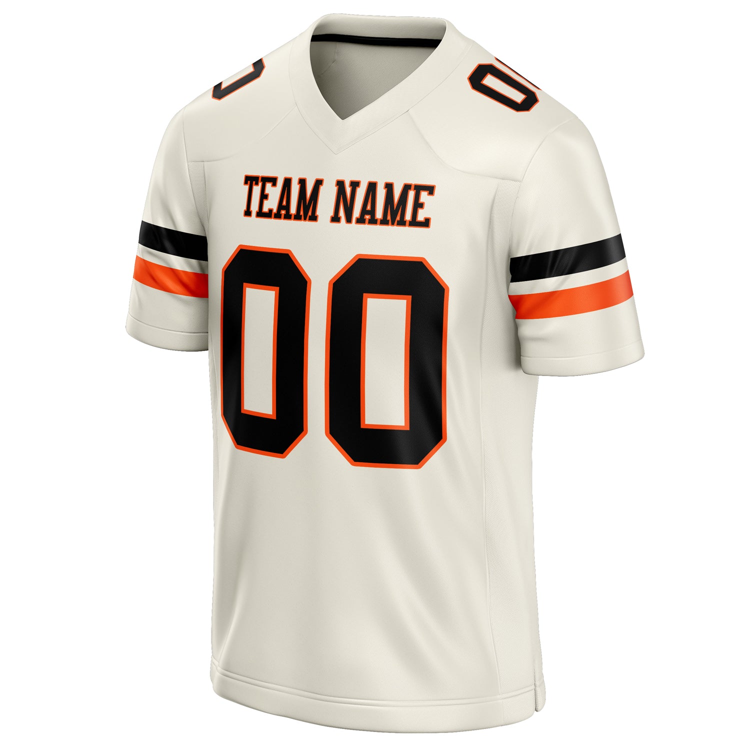 Personalized Cream & Black Solid Colour Football Jersey