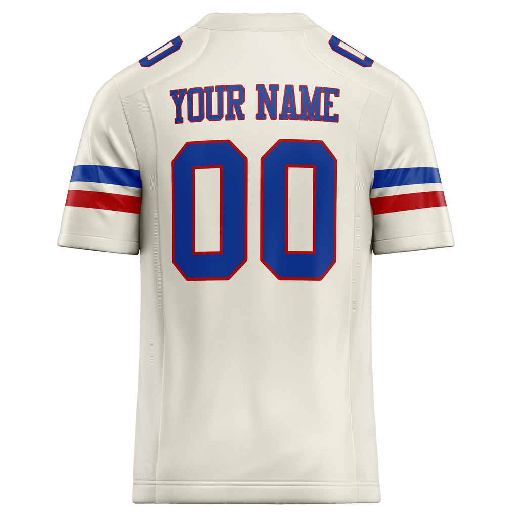 Personalized Cream & royal Solid Colour Football Jersey