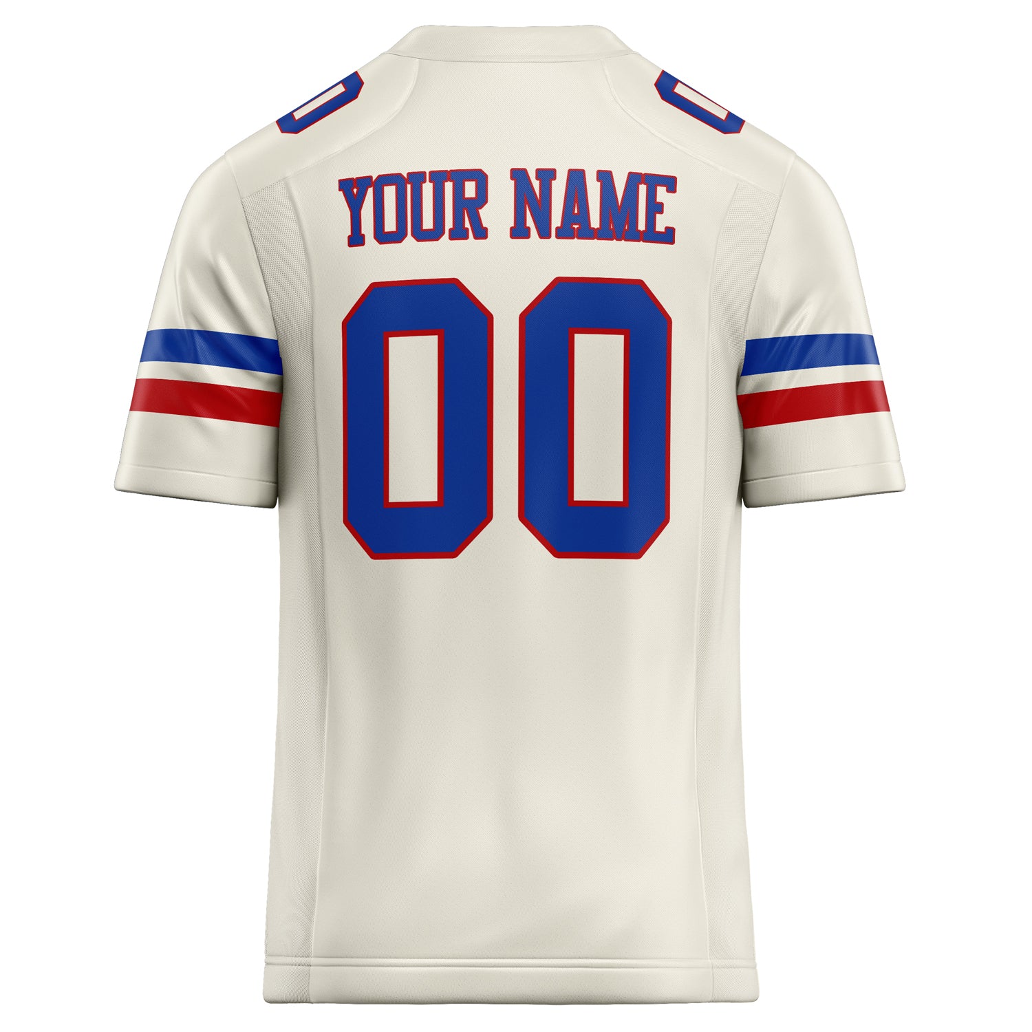 Personalized Cream & royal Solid Colour Football Jersey
