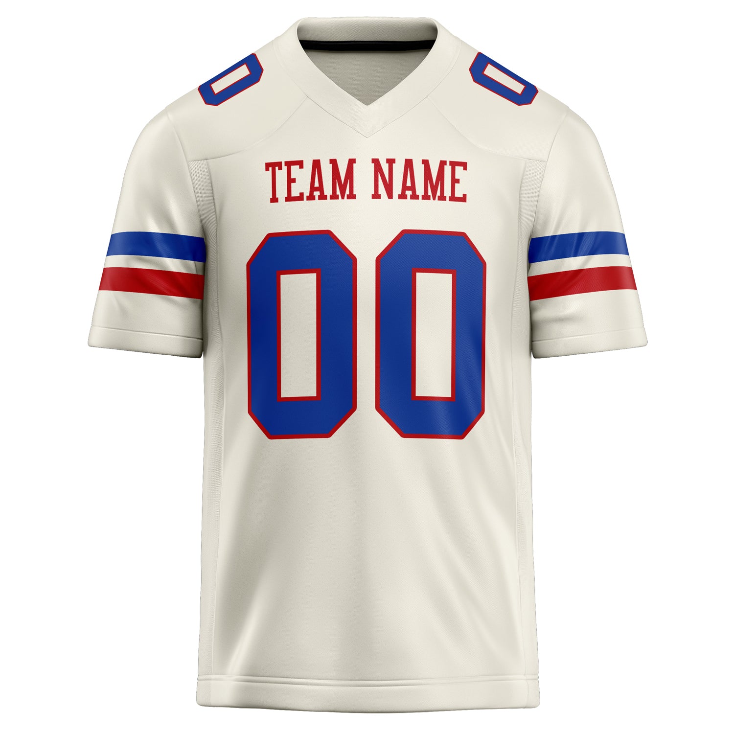 Personalized Cream & royal Solid Colour Football Jersey