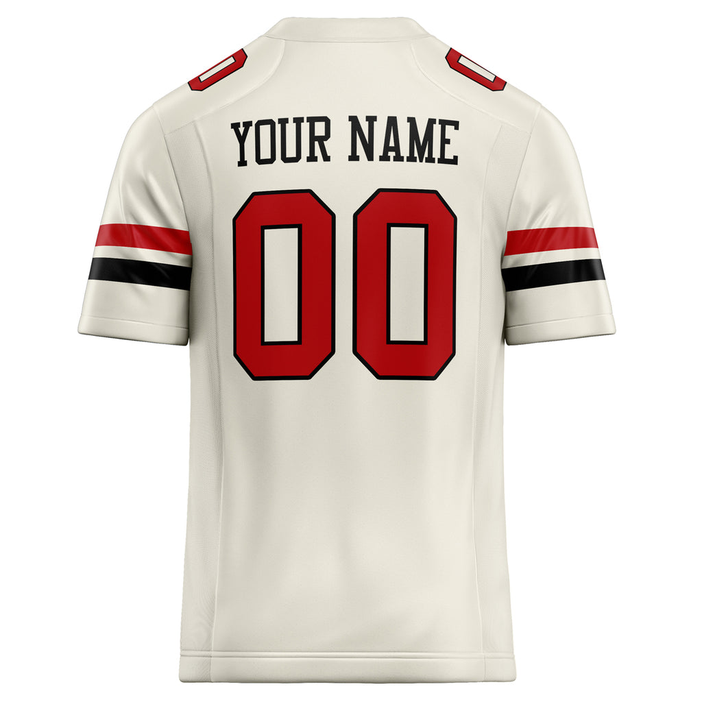 Personalized Cream & red Solid Colour Football Jersey