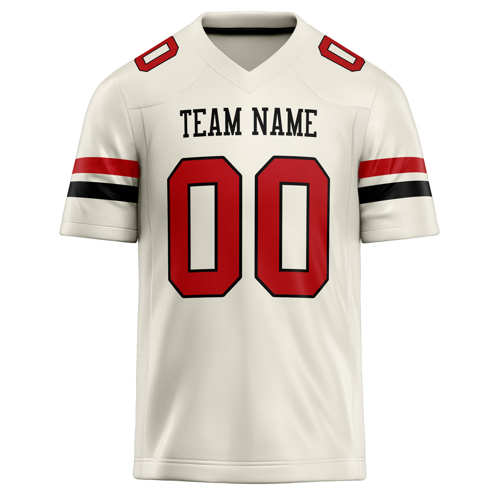 Personalized Cream & red Solid Colour Football Jersey