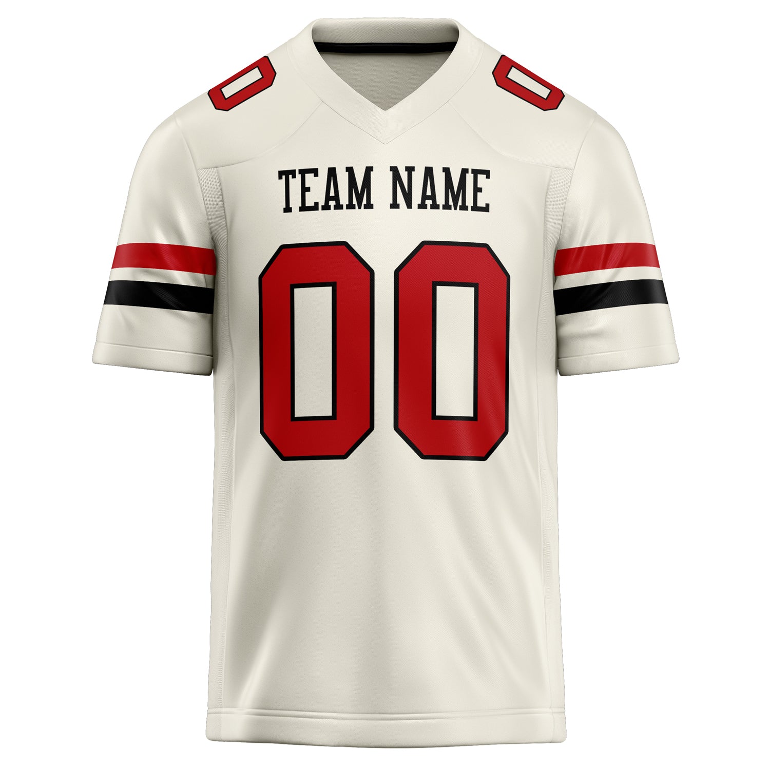 Personalized Cream & red Solid Colour Football Jersey