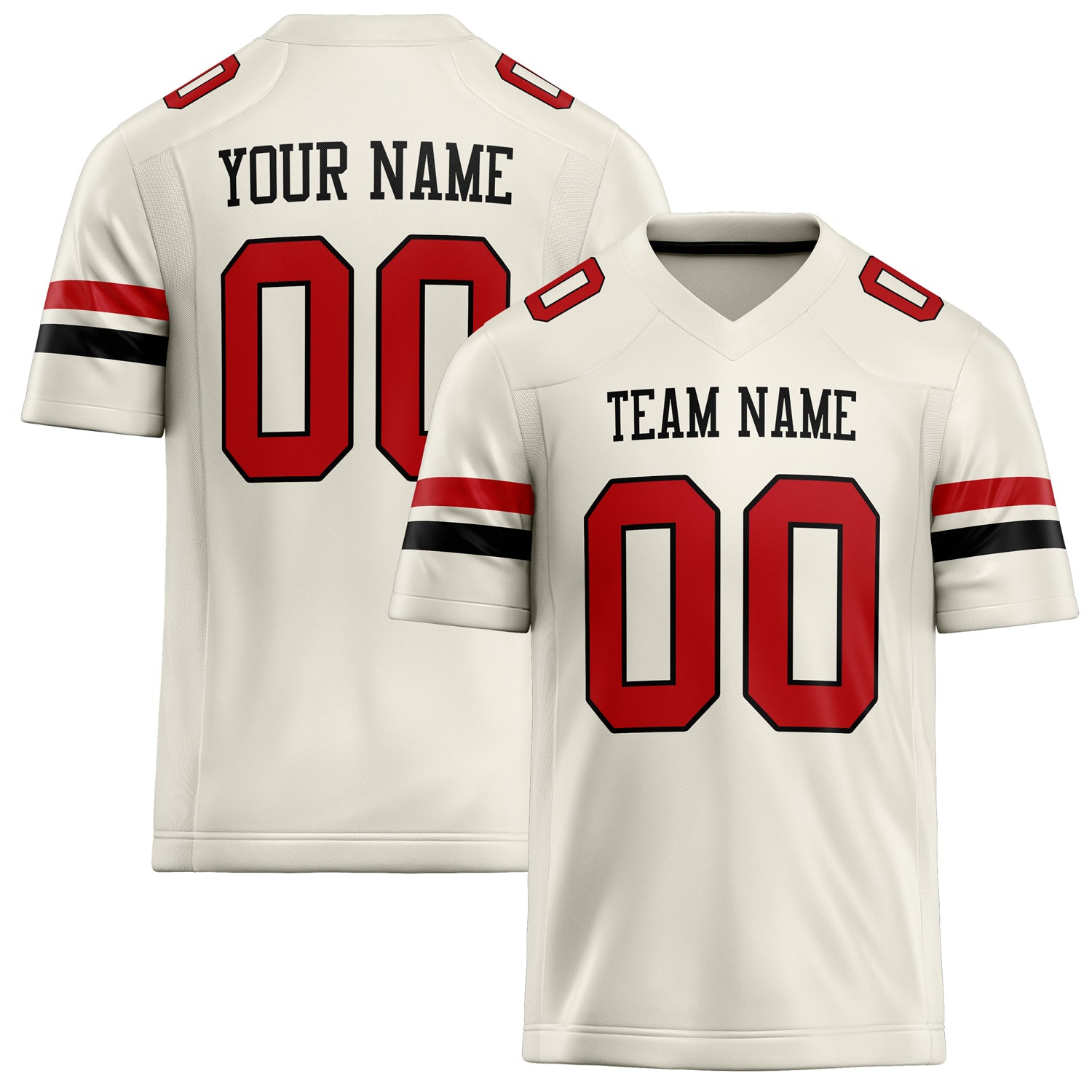 Personalized Cream red Solid Colour Football Jersey FT02240730CR104