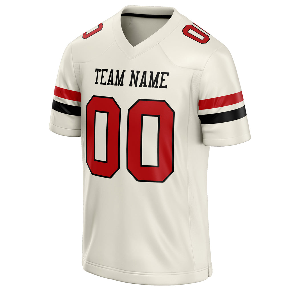 Personalized Cream & red Solid Colour Football Jersey