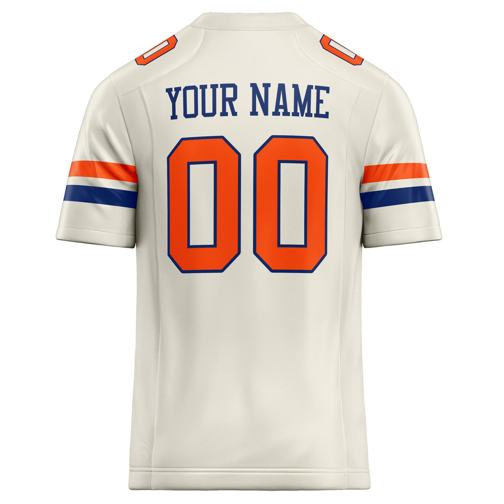 Personalized Cream & orange Solid Colour Football Jersey