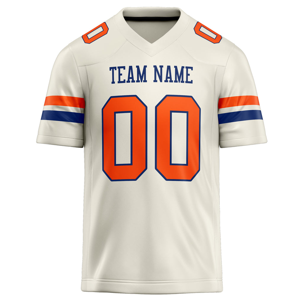 Personalized Cream & orange Solid Colour Football Jersey
