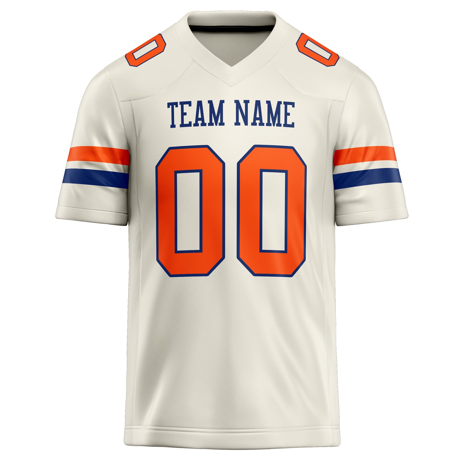 Personalized Cream & orange Solid Colour Football Jersey