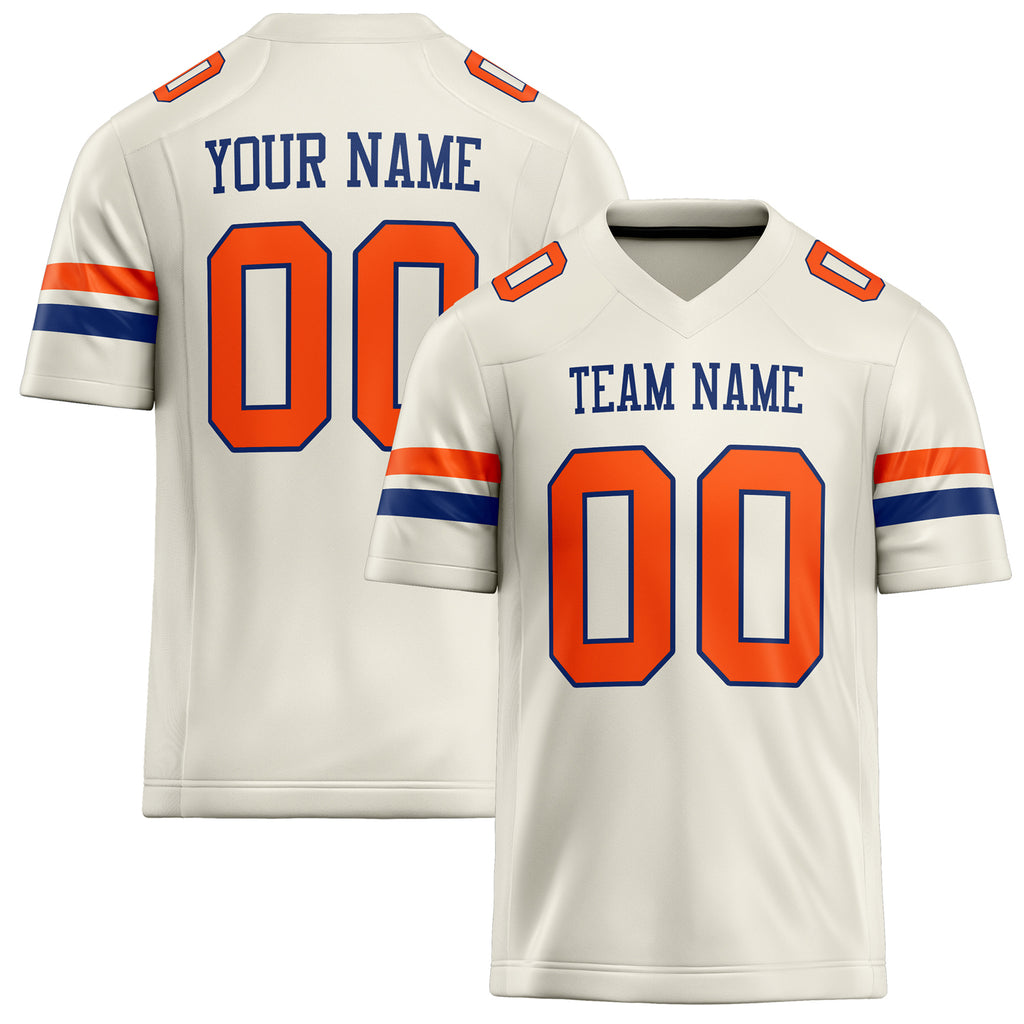 Personalized Cream orange Solid Colour Football Jersey FT02240730CR105