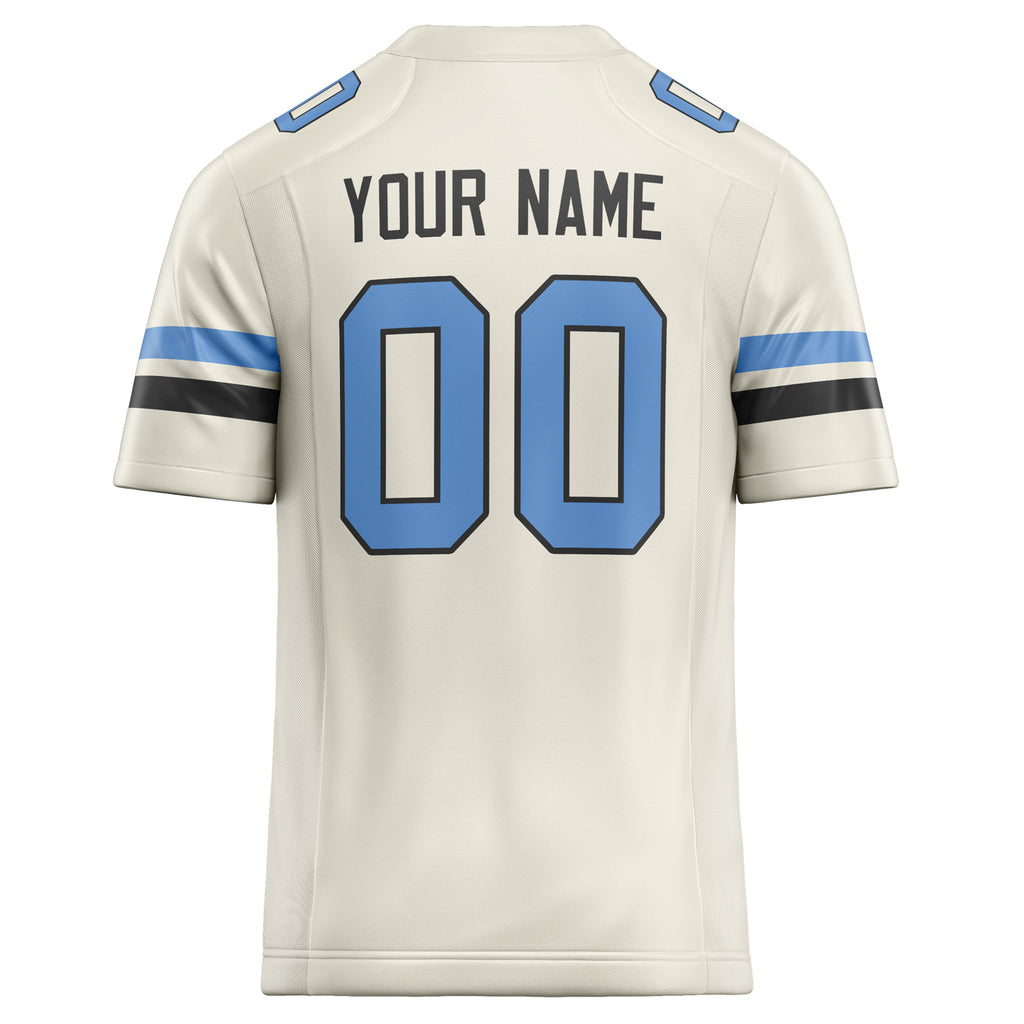 Personalized Cream & light blue Solid Colour Football Jersey