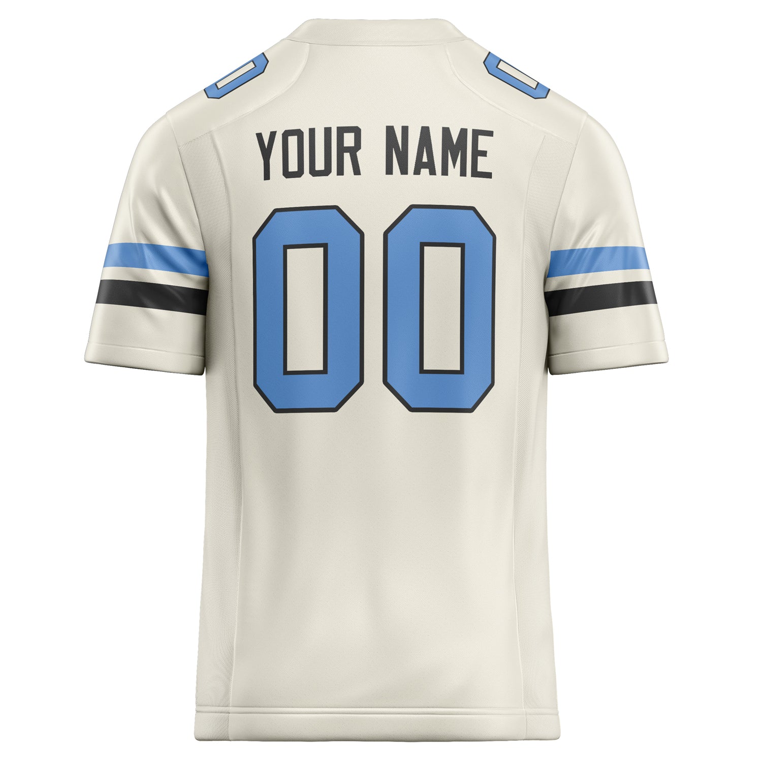 Personalized Cream & light blue Solid Colour Football Jersey
