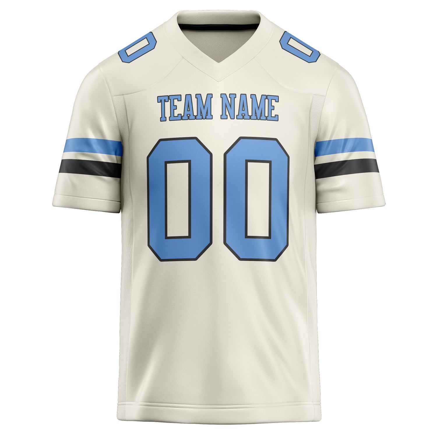 Personalized Cream & light blue Solid Colour Football Jersey