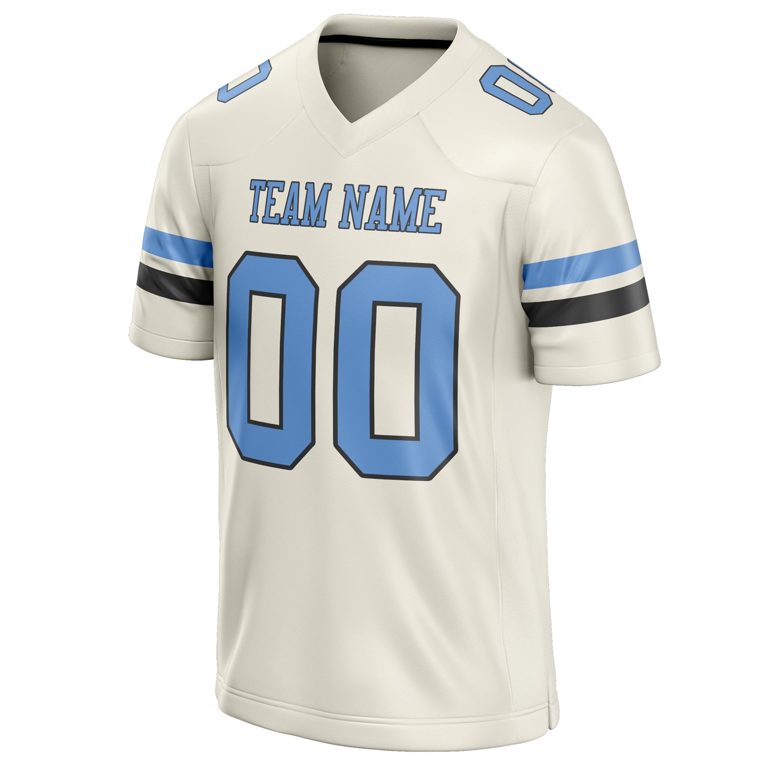Personalized Cream & light blue Solid Colour Football Jersey