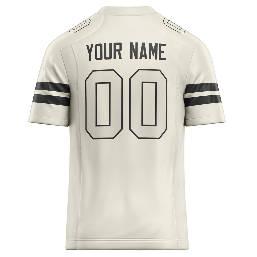 Personalized Cream & gray Solid Colour Football Jersey