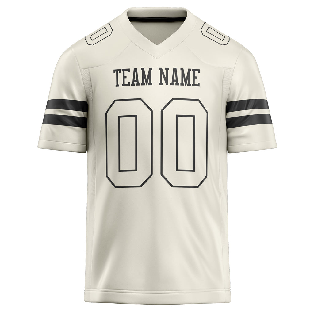 Personalized Cream & gray Solid Colour Football Jersey