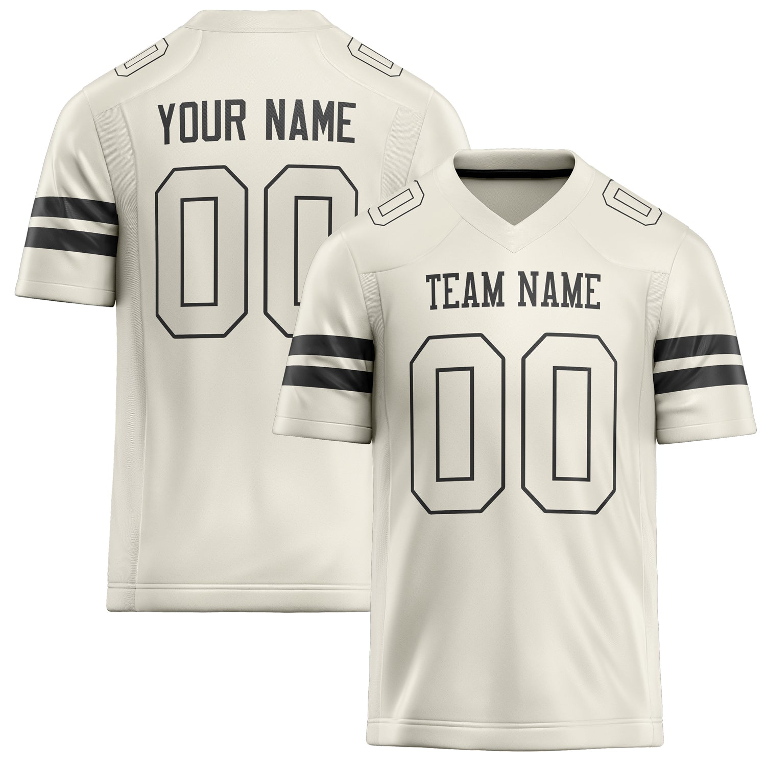 Personalized Cream gray Solid Colour Football Jersey FT02240730CR107