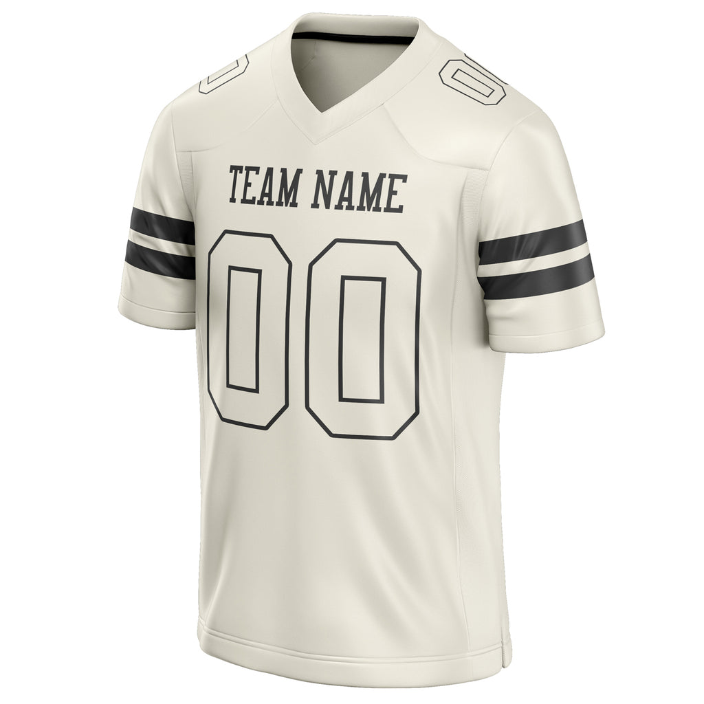 Personalized Cream & gray Solid Colour Football Jersey