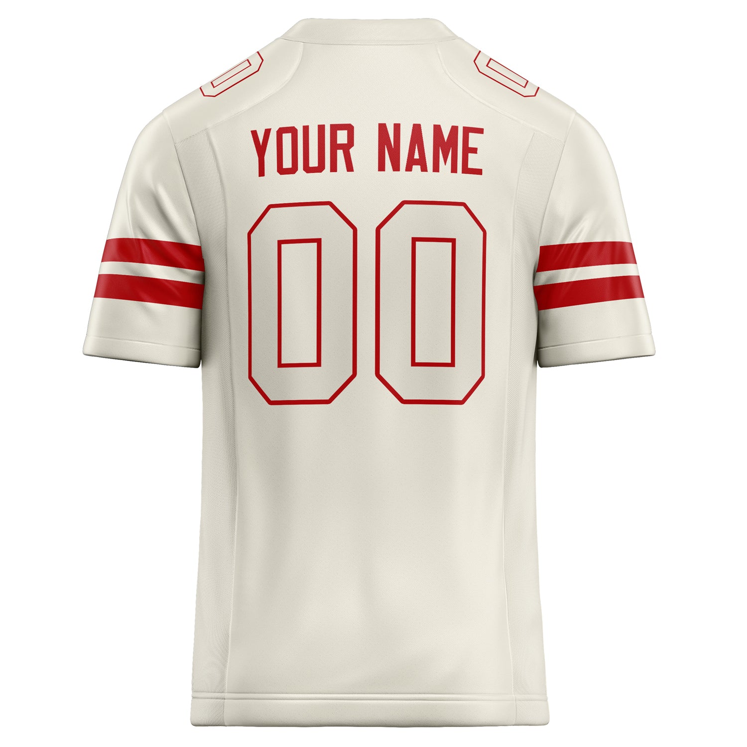 Personalized Cream & red Solid Colour Football Jersey