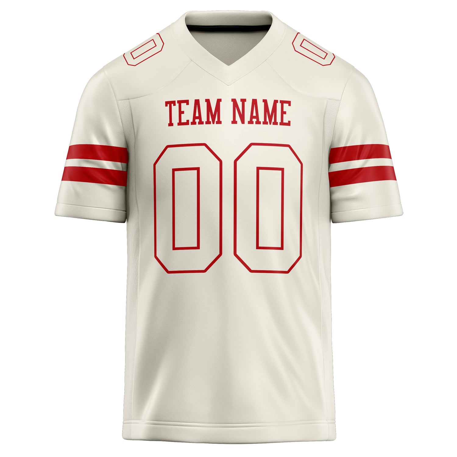 Personalized Cream & red Solid Colour Football Jersey