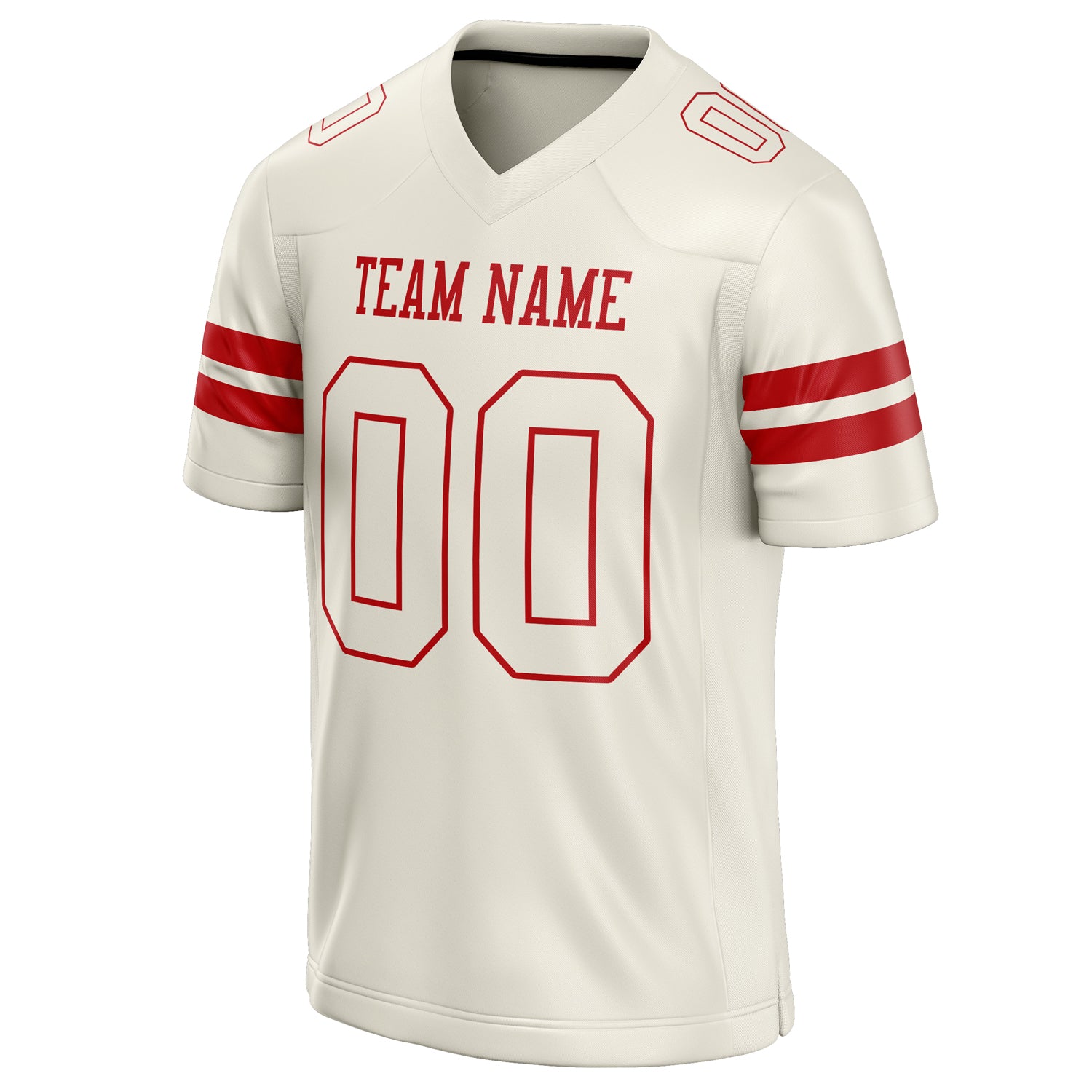 Personalized Cream & red Solid Colour Football Jersey