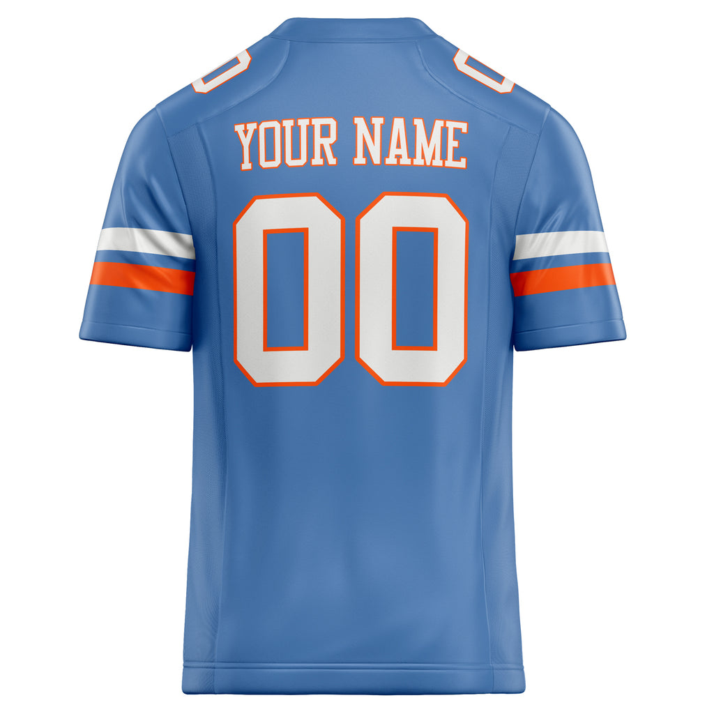 Personalized Electric & Blue White Solid Colour Football Jersey