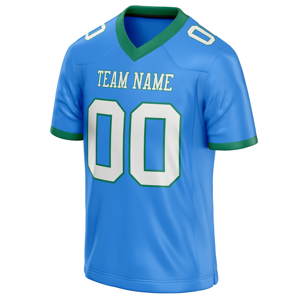 Personalized Electric & Blue White Solid Colour Football Jersey