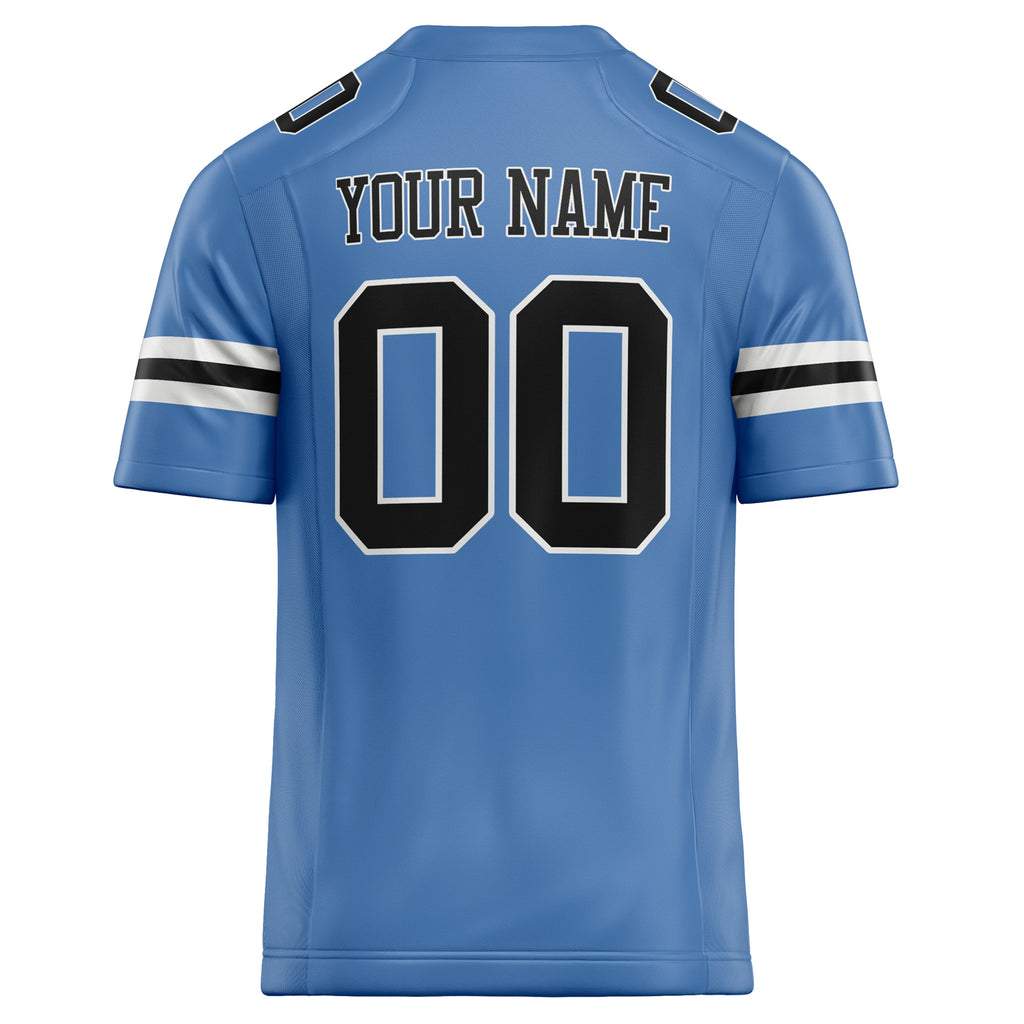 Personalized Electric & Blue Black Solid Colour Football Jersey